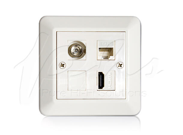 PHS-WP2  IEC - Cat6 HDMI Elko tilpasset plate m/ramme og tilbehør 